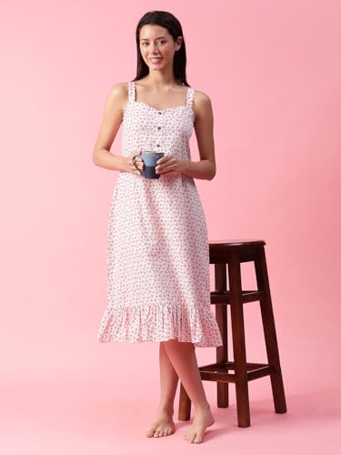 Image of Women Printed Cotton Nighty Nightdress Maxi S /M /L /XL /2XL.