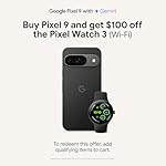 Google Pixel Watch 3 (41mm) Latest Model - Android Smartwatch, Heart Rate Tracking, Fitbit Advanced Running, Fitness Insights, 24-Hour Battery - Matte Black Aluminum Case - Obsidian Band - Wi-Fi - Image 2