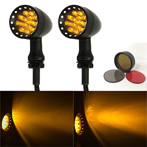 Jaxiria Motorcycle Rear Bullet Turn Signal Light Amber Led Indicator Compatible For Chopper Bobber Harley Softail Iron Cruiser Honda Shadow Suzuki Kawasaki Yamaha #TOP7