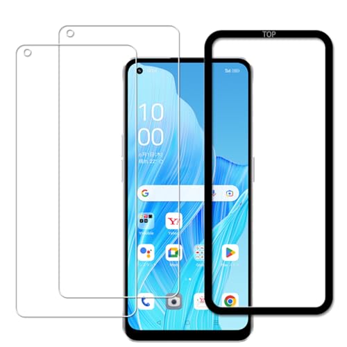 KPNS For OPPO Reno9 A/OPPO Reno7 A OPG04 ガラスフィルム 液晶保護フィルム 国産旭硝子素材製 9H 表面硬度 強化ガラス 耐傷性 画面保護フィルム 2枚セット ガイド枠付き