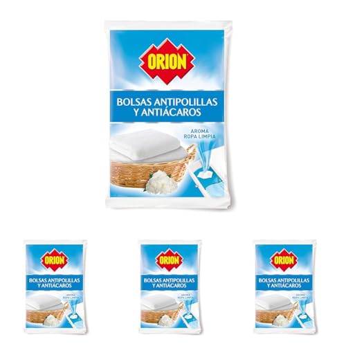 Orion - Bolsas Antipolillas Sin Naftalina con Aroma a Ropa Limpia - Bolsa de 20 Unidades (Paquete de 4)