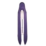 XiongXiongLe Dark Purple Extra Long Universal Anime Cosplay Wig 150cm 59' Heat Resistant Hairs Wigs with Bangs for Adult Women Cos Role Party Halloween Christmas TV Film Game Comic Character