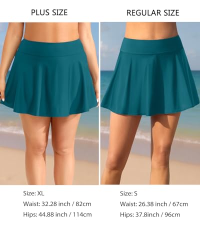 Image of Aqua Eve Women Swim Skirt Tummy Control Swimsuit Skirt High Waisted Bathing Suit Bottom (Available in Plus)