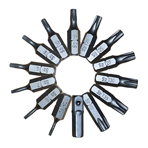 14-Piece Tamper-Proof Torx Bit Set, S2 Alloy Steel T5-T40 Security Tamper Resistant Star Bits. Alworkkit Gifts For Men #TOP4