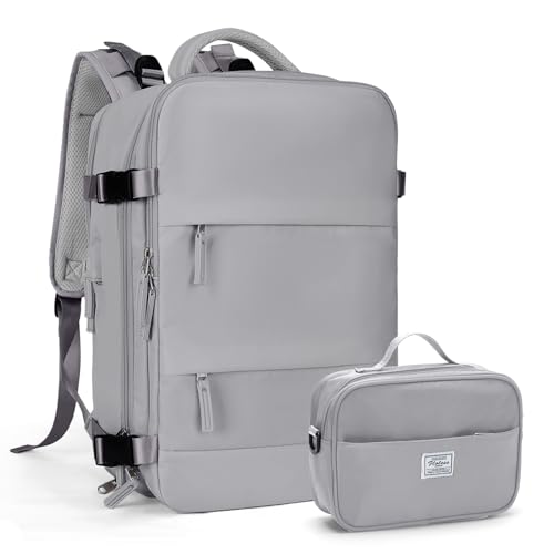 coowoz Mochila de viagem grande para mulheres e homens, mochila de mão, mochila de caminhada, impermeável, para esportes ao ar livre, Cinza, 25L, Mochilas de viagem