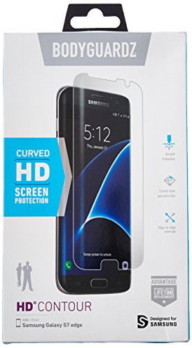 BodyGuardz - ScreenGuardz HD Contour, Premium Glass Screen Protector for Galaxy S7 Edge