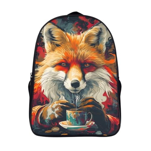 Mochila infantil de zorro 3D para guardería y niñas pequeñas con correa de pecho 40x28x16cm