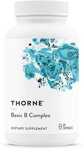THORNE Basic B-Complex - Tissue-Ready Vitamin B Complex Supplement with Choline - Supports Cellular Energy Production Brain Health & Red Blood Cell Formation* - Gluten-Free - 60 Servings