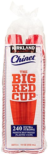 KIRKLAND SIGNATURE Chinet The Big Cup, Red,18 Oz, 240 Count