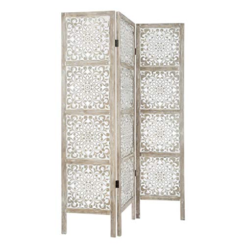 Paravent Etnik - Bois - Effet Blanchi 170 cm - Atmosphera créateur d'intérieur