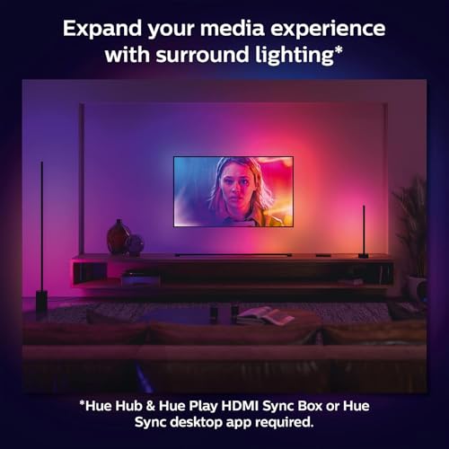 Philips Hue Large Smart Light Tube, Black - White and Color Ambiance LED Color-Changing Light - 1 Pack - Sync with TV, Music, and Gaming - Requires Bridge and Sync Box - Control with App or Voice by Philips Hue - Image 8