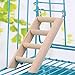 YPBEW Natural Wood Ladder Toy with Hooks Climbing Bridge for Ferrets Chinchillas Small Rabbits Easy Connection to Wire Cage Hamster Wood Bridge