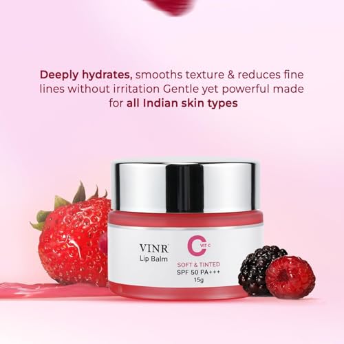 Image of VINR Lip Balm | Lip Balm for Dark Lips | Moisturizing Lip Treatment with Vitamin C + Shea Butter for Soft Lips | INFUSED WITH VITIS VINIFERA | Overnight Repair | 15 gm Pack of 4