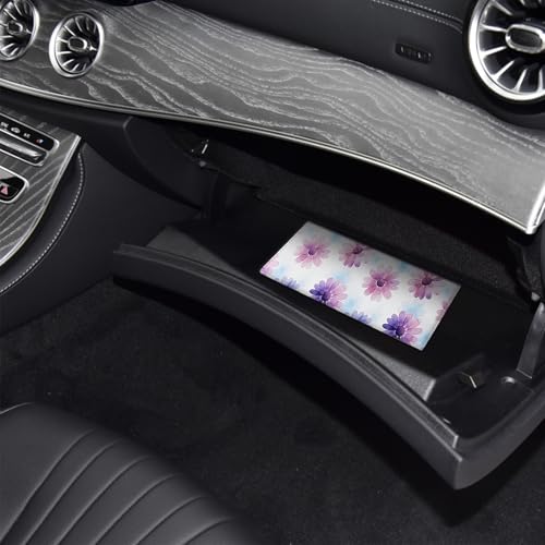 Image of LumiMokki Premium Car Registration & Insurance Card Holder with Magnetic Shut, Vehicle Glove Box Car Organizer - For Documents, Cards, License (Floral B)