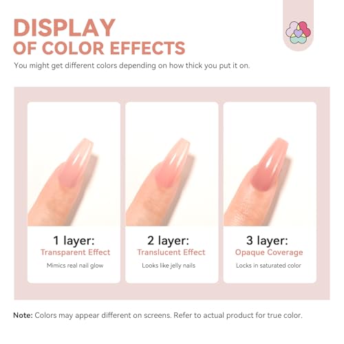 Image of SAVILAND Nail Strengthener: Jelly Nude Nail Growth for Damaged Nails Air Dry Natural Concealer Foundation Polish 15ml Strengthening Polish Repair Weak & Thin Nails Fingernail Nail Care Gifts for Women