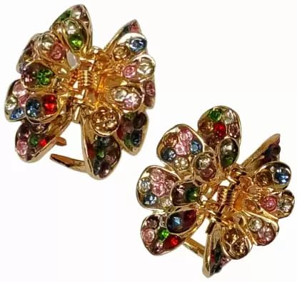 Rubela Rehinstone Golden Metal Small Hair Claw Clips Clutcher for Girls and Women Set of 2 Hair Claw (B0CHJDLRY2) Amazon Price History, Amazon Price Tracker