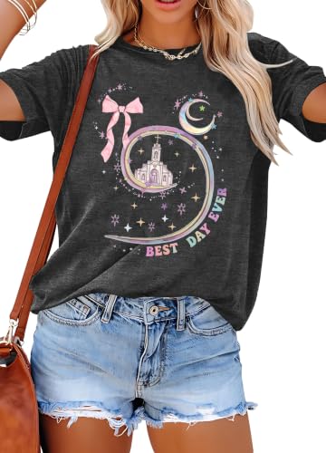 Image of Magical Shirt for Women Magic Kingdom Tshirt Family Vacation Tee Castle Believe in The Magic Summer Trip Tops