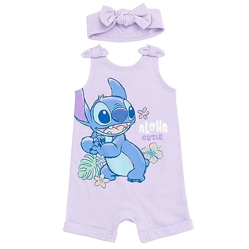 Image of Disney Minnie Mouse Winnie the Pooh Lion King Lilo & Stitch Simba Romper and Headband Newborn to Toddler