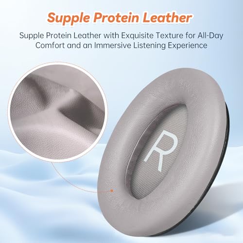 Image of Aurivor Replacement Ear Pads for Bose QuietComfort 45 35 ii (QC45 QC35) Headphones, Earpads Cushions for QC SE SC & New Quiet Comfort (Deep Bass), with Softer Foam & Protein Leather (Sandstone)