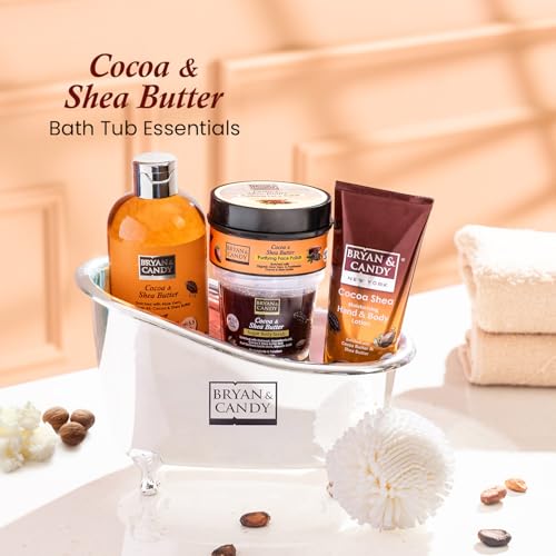 Image of Bryan & Candy Bath Tub Essentials|Gift Set For Women And Men | Complete Home Spa Experience (Cocoa Shea Tub Kit)