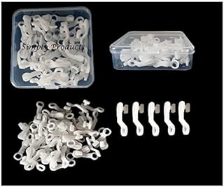 50pc Curtain Track Glider Hooks Plastic White, Curtain Track Rail Hooks Curtains Hooks for Window Curtain, Door Curtain and Shower Curtain (50pc White Curtain Track Glider Hooks)