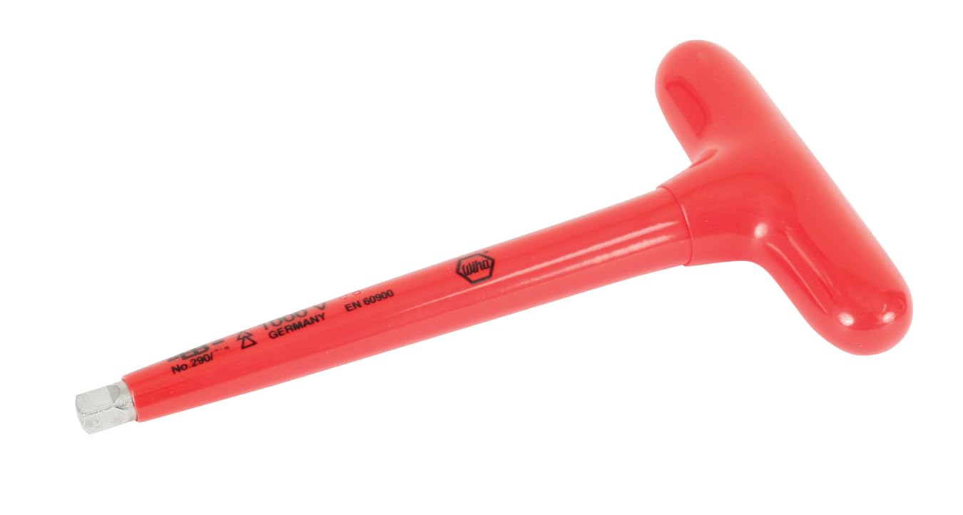 Wiha 29006 clé à douille isolante 1/4 pouce outil de serrage en T isolé 15,7 cm
