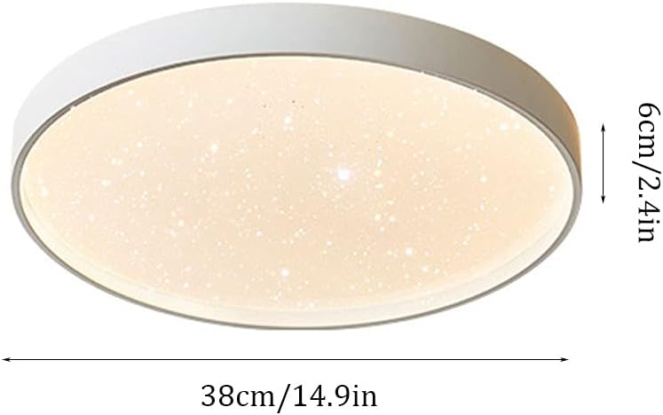 Flush Mount Ceiling Light Fixture,Ultra-Thin Round LED Energy-Saving Flat Light,Three-Color Dimming Ceiling Lamp,Close to Ceiling Light Fixtures,Easy to Install