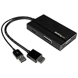 StarTech.com Adaptateur audio / vidéo de voyage - Convertisseur 3-en-1 HDMI vers DisplayPort VGA ou DVI - 1920x1200 - Noir (HD2DPVGADVI)