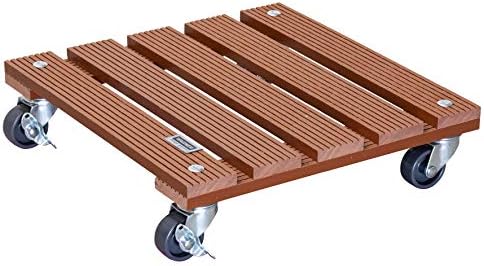 WAGNER Pflanzenroller Aus WPC (Wood-Plastic-Composite) – 38,5x11 Cm, 150 Kg Tragkraft, Taupe, Für Innen & Außen