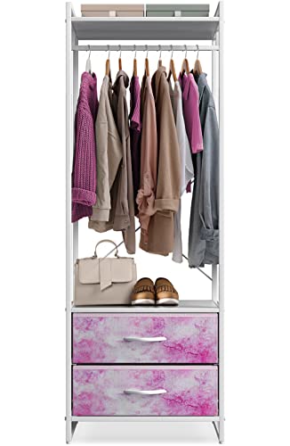 Image of Sorbus Premium Cothing Rack with Drawers - Heavy Duty Wardrobe Closet with Metal Frame & Wooden Top - 70Inch Tall Garment Rack- Lightweight Freestanding Coat Closet - For Hallway, Bedroom