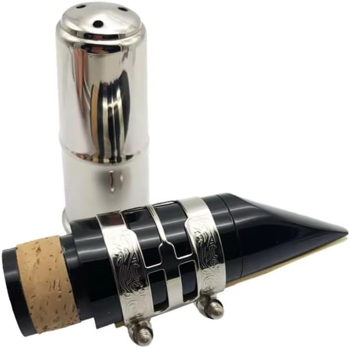 Customizable High-Pitched B Clarinet Head with Black Copper Tube & Carved Metal Cap | Adjustable Tone Response Accessory for Clarinet Performance, Reed Setup & Instrument Upgrade Replacement