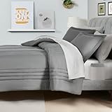 Dorm Room Essentials Twin XL Comforter Set – College-Ready Bundle with Comforter, Mattress Protector & Sheets with Pockets on the Side & Built-in Corner Strap – Media Pocket for Devices