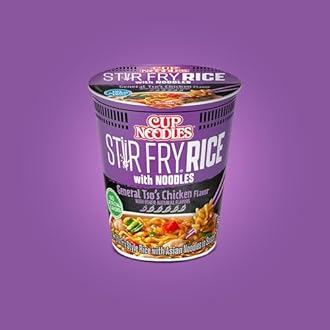 Nissin Cup Noodles Stir Fry Rice with Noodles, General Tso's Chicken, 2.68 Ounce (Pack of 6)