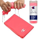 Champion Face & Neck Towel for Active Cooling (Knockout Pink), 34"x10" Lightweight Cooling Neck Wrap for Yoga, Hiking, and Outdoor Workouts, Reusable Sports Towel with Unique Fabric & Sun Protection