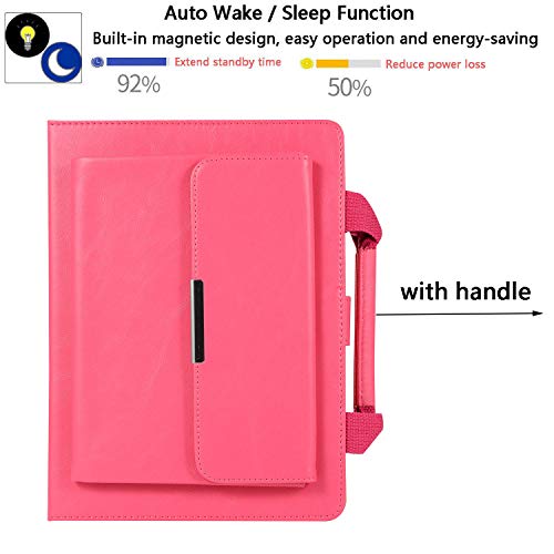 Uucovers Handbag Sleeve Case For Apple Ipad Pro 12.9 2017/2015 Tablet (1St Gen & 2Nd Gen), Pu Leather Stand Magnetic Smart Folio Cover With Handle Document Pocket Hand Strap [Auto Wake/Sleep], Rose #TOP1