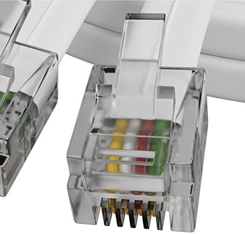 ConnectingU® 7.5m White ADSL Modem Cable - Premium Quality with Gold Plated Contact Pins, Ideal for High Speed Internet Broadband Routers/Modems to RJ11 Phone Socket DSL Microfilter.