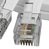 ConnectingU® 10m long White ADSL Modem Cable - Premium Quality with Gold Plated Contact Pins, Ideal for High Speed Internet Broadband Routers/Modems to RJ11 Phone Socket DSL Microfilter. - Image 3