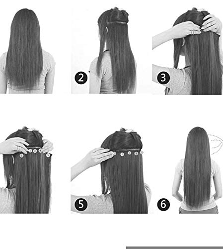Image of CHANDERKASH Women Full Head Long Hair Wig Straight Wavy Natural Hair Extension | Heat Resistant for Birthday /Party /Wedding /Halloween - Black