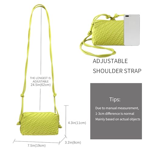 Image of Woven Crossbody Bag for Women,Small Handbag Cute Purse Vegan Leather Handmade Shoulderbag, Summer Tote Bag with Strap