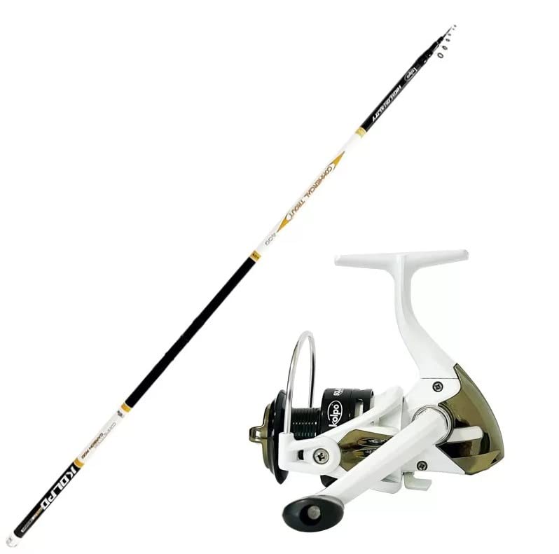 Canna Da Pesca 4 Metri Combo Pesca Trota Lago - Canna Carbonio 4m 4-12g + Mulinello Solaris 4BB Canne Da Pesca