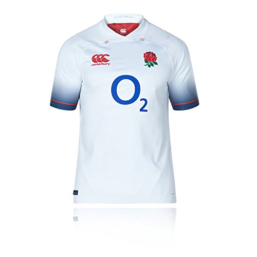 Image of Canterbury Official RFU Men England Rugby Vapodri+ Short Sleeve Home Pro Jersey - Bright White, S