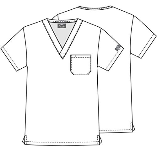 Image of Dickies EDS Signature Scrubs for Women and Scrubs for Men, Unisex One Pocket V-Neck Top in Soft Brushed Poplin 83706