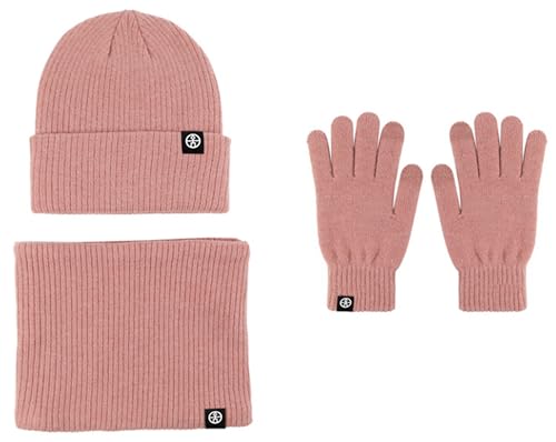 Knit Scarf/Hat/Gloves Set,Soft Warm Beanie,Touch Screen for Families Friends Unisex Cable Knit Winter Cold Weather Gift Set