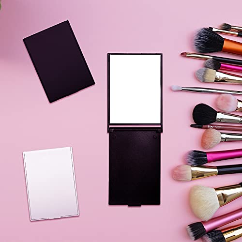 16 Pcs 2 X 3 X 0.2'' Small Makeup Folding Mirror Travel Mirror Portable Folding Mirror Rectangle Compact Mirror Stand Up Mirror Compact Mirror Portable Vanity Mirror For Women Girls (Black, White) #TOP5