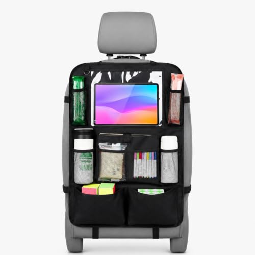 Image of Car Backseat & Boot Organizer - 10 Storage Pockets + Dedicated Touch‑Screen Tablet Pocket, Seat‑Back Protectors for Toys, Drinks, Snacks & Car Accessories, Universal Fit, 1 pcs