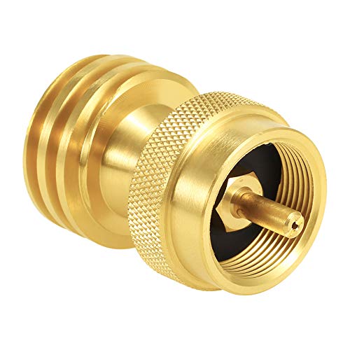 Joywayus Solid Brass Saver Adapter 1 LB Round Propane Adapter Converter Universal Small Bottle for Gas Grill and Propane Tree - 1''-20 Male Throwaway Cylinder Thread