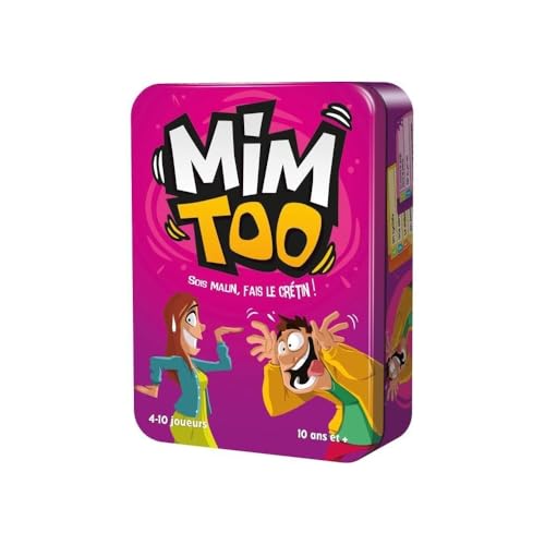 Asmodee - MIMTOO - Jeu de Société d'Ambiance Drôle pour Adultes et Enfants Dès 10 Ans - Jeux de Mimes pour Soirées en Famille ou Entre Amis - 4 à 10 Joueurs - Parties Rapides 20 Min - en Français