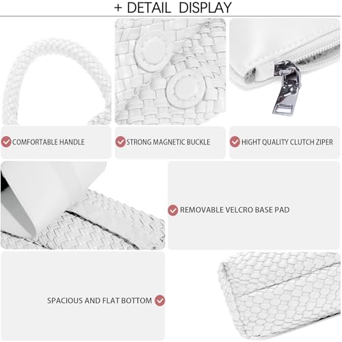 Image of JINMANXUE Woven Tote Bag for Women, Fashion Hobo Handbag, Travel Top-handle Shoulder Bag, Beach Underarm Bag with Purse