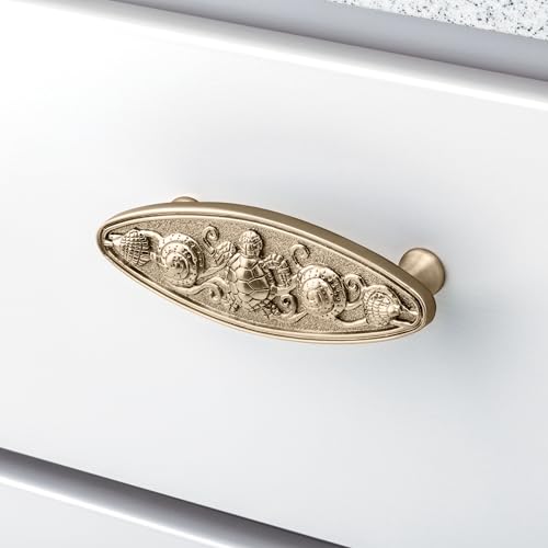 Franklin Brass 5 Pack Champagne Bronze Gold Cabinet Handles 3 inch (76mm) Kitchen Cabinet Handles and Drawer Pulls for Cupboards and Dressers | Seaside Cottage by Franklin Brass - Used condition - Image 4