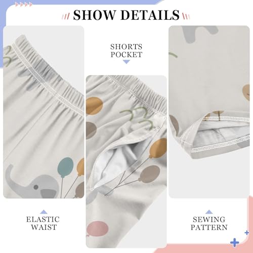 Elephant Balloon Boys Pants Boys Athletic Pants Long Pant for Boywith Pockets Wide-Leg Size 6-14Y4